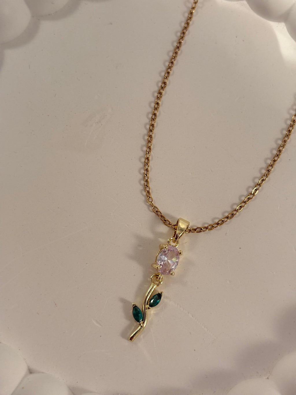 Clear Petal Necklace
