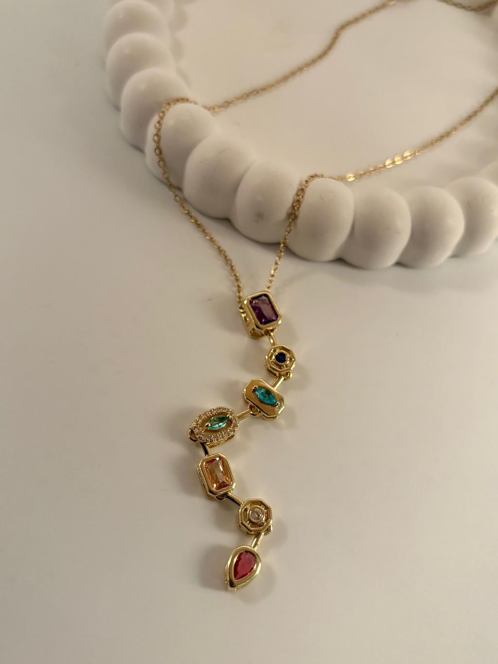 vertical stone necklae