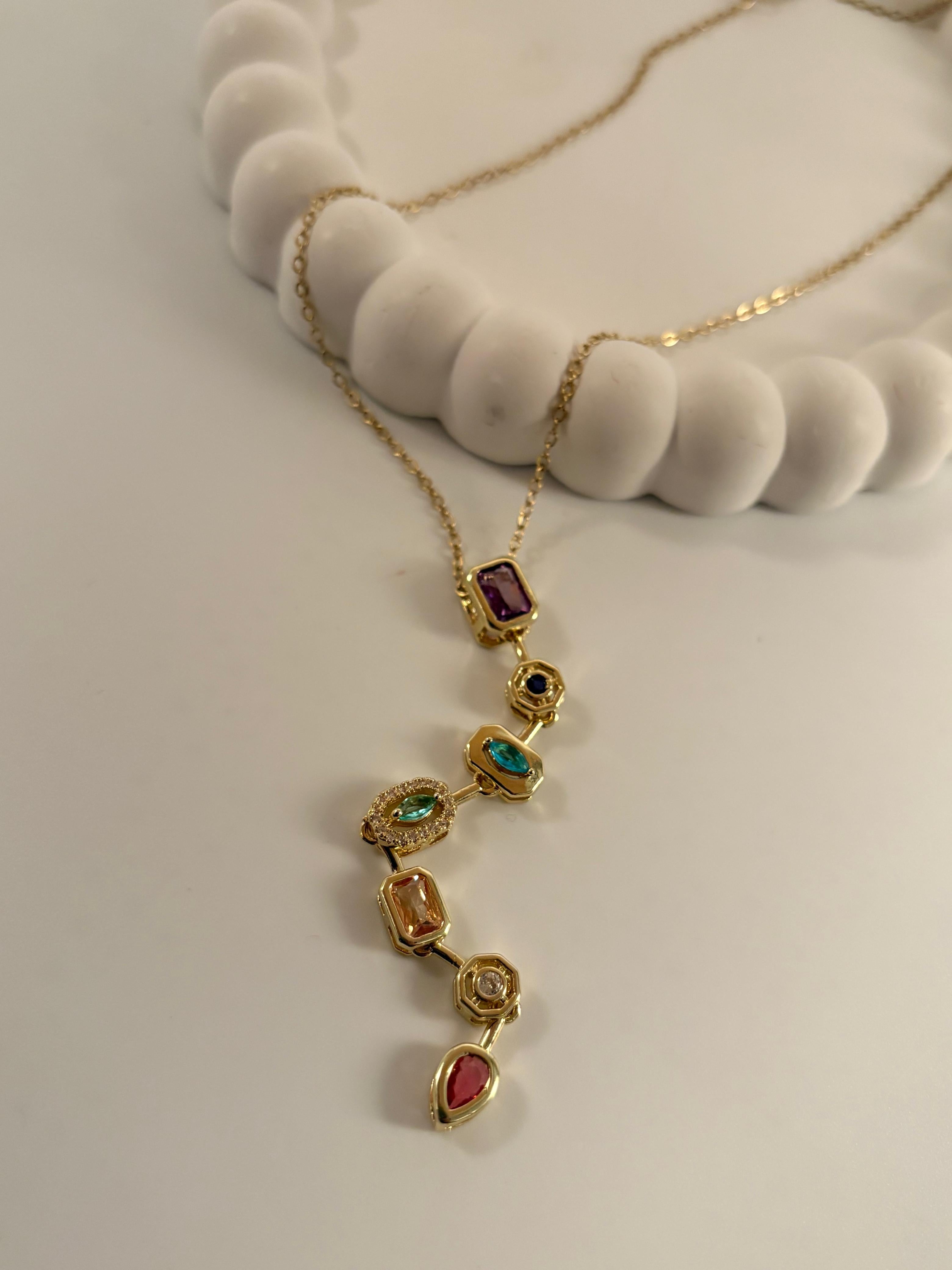 vertical stone necklae