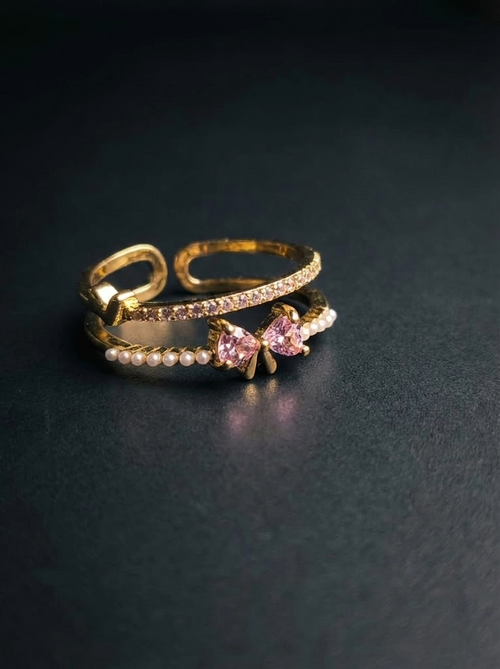 Blush Bow Pearl Ring