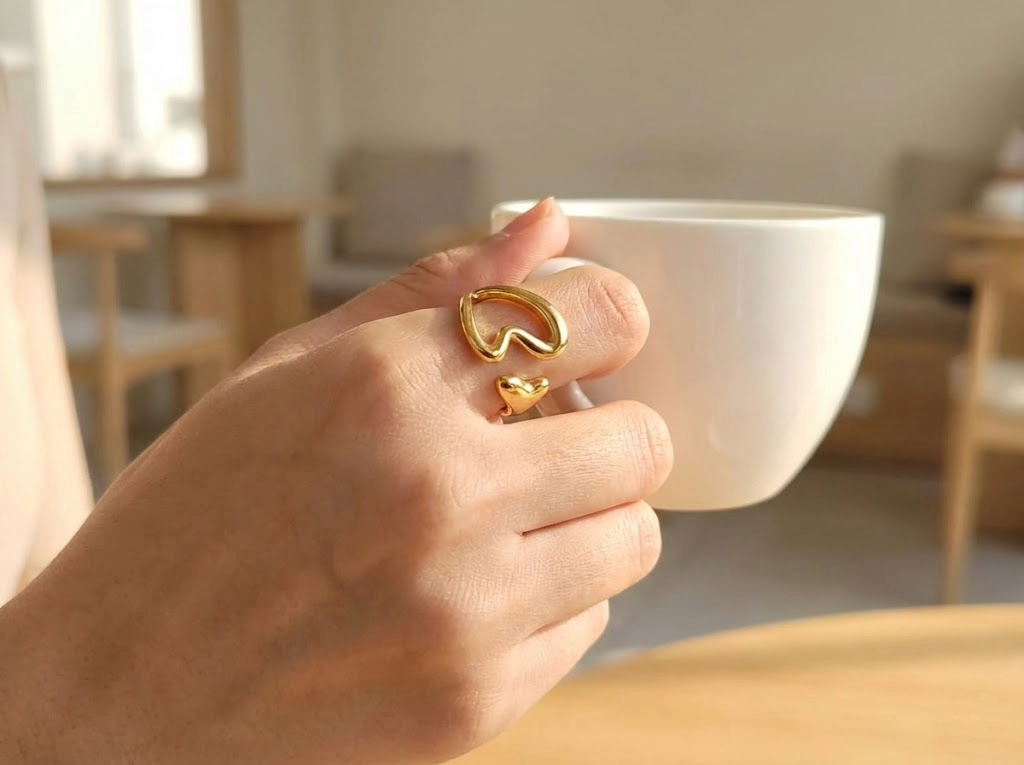 Fluid Wave Open Ring