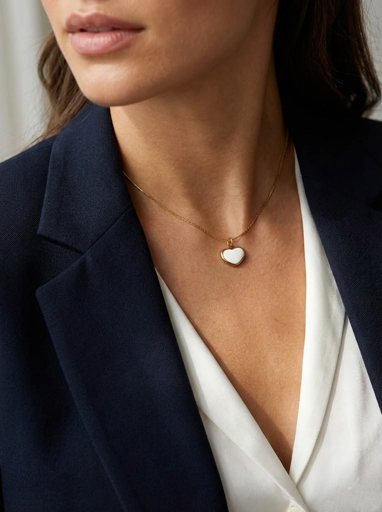 Amora White Heart Necklace