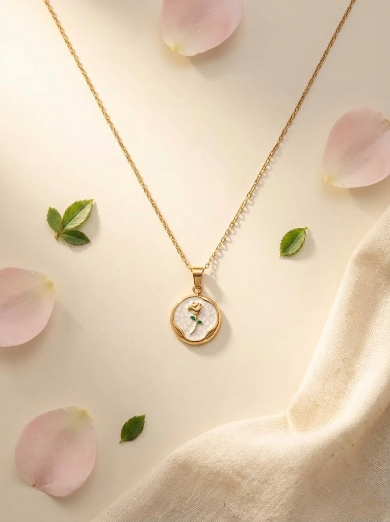 Rose Enamel Glow Necklace