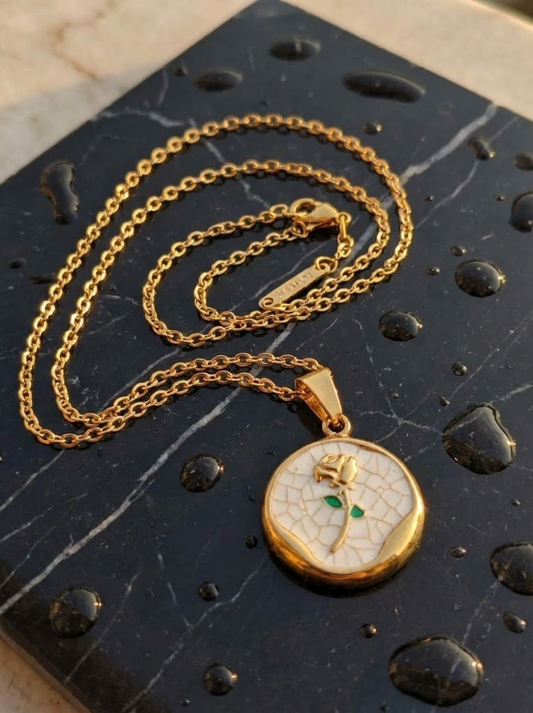 Rose Enamel Glow Necklace