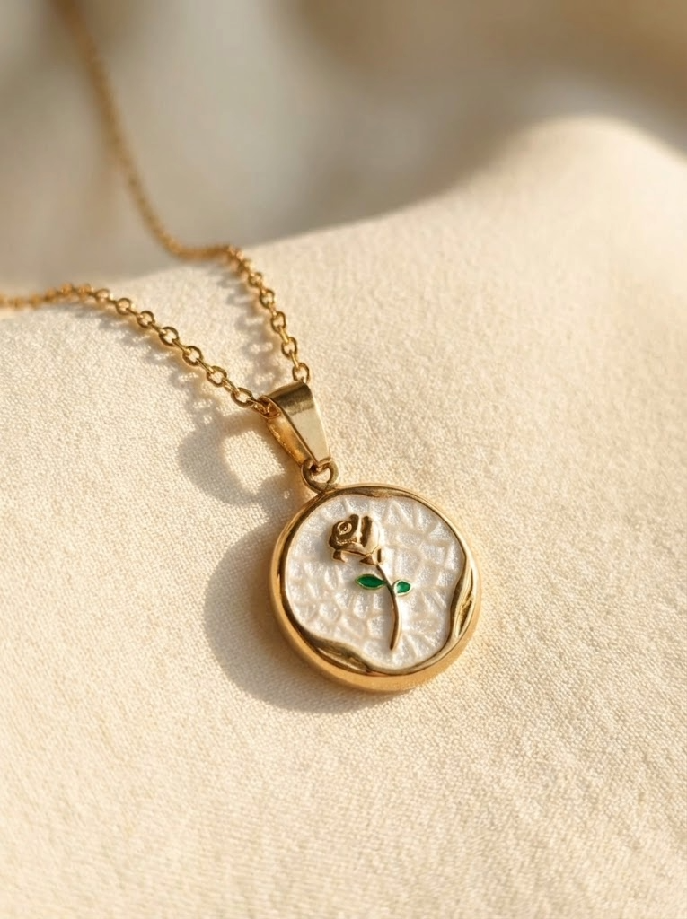 Rose Enamel Glow Necklace
