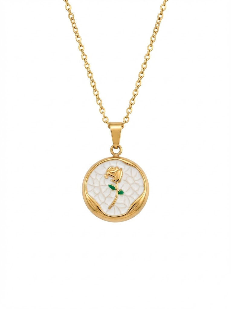 Rose Enamel Glow Necklace