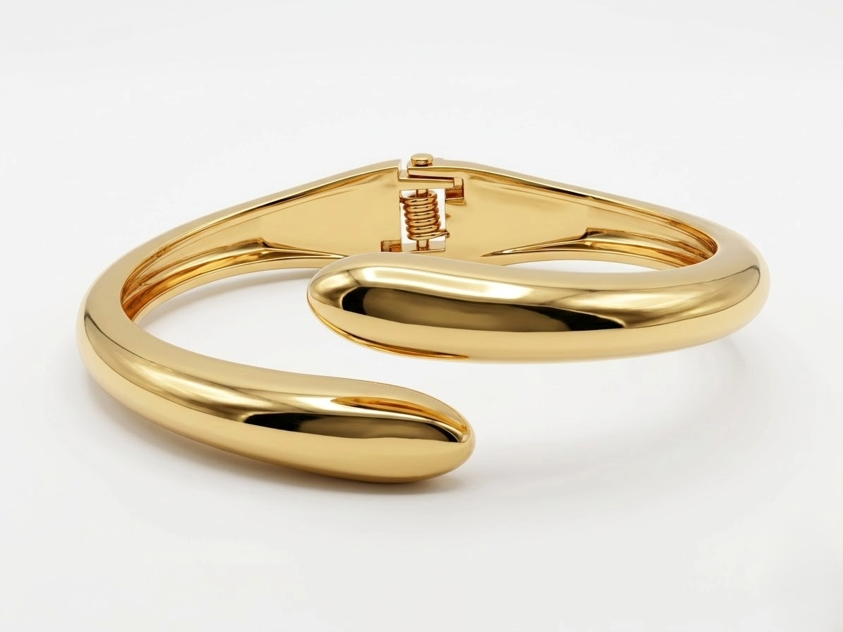 Twin Drop Gold Kada Bracelet