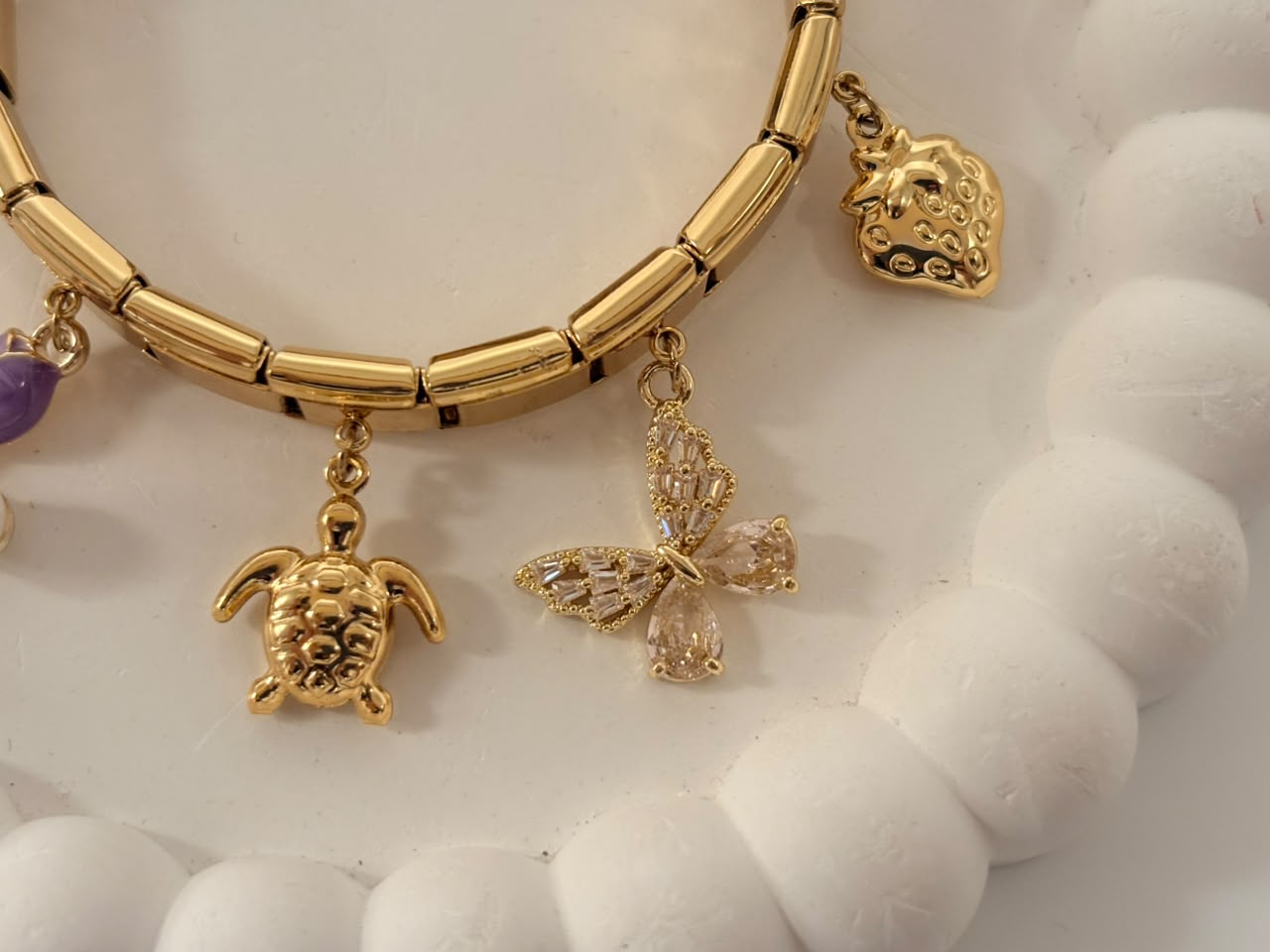 Multi-Charm Stainless Steel Expandable Bracelet