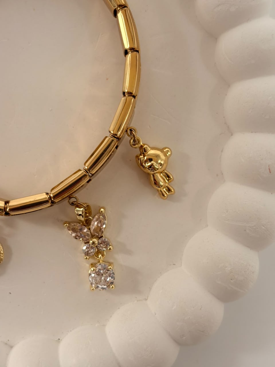 Multi-Charm Stainless Steel Expandable Bracelet